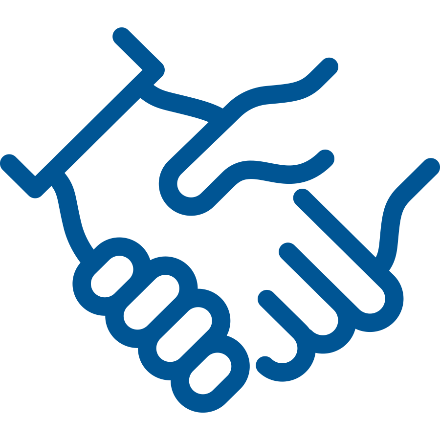 icon of two hands together for a handshake or holding hands