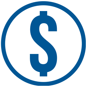 icon showing a money sign inside a circle